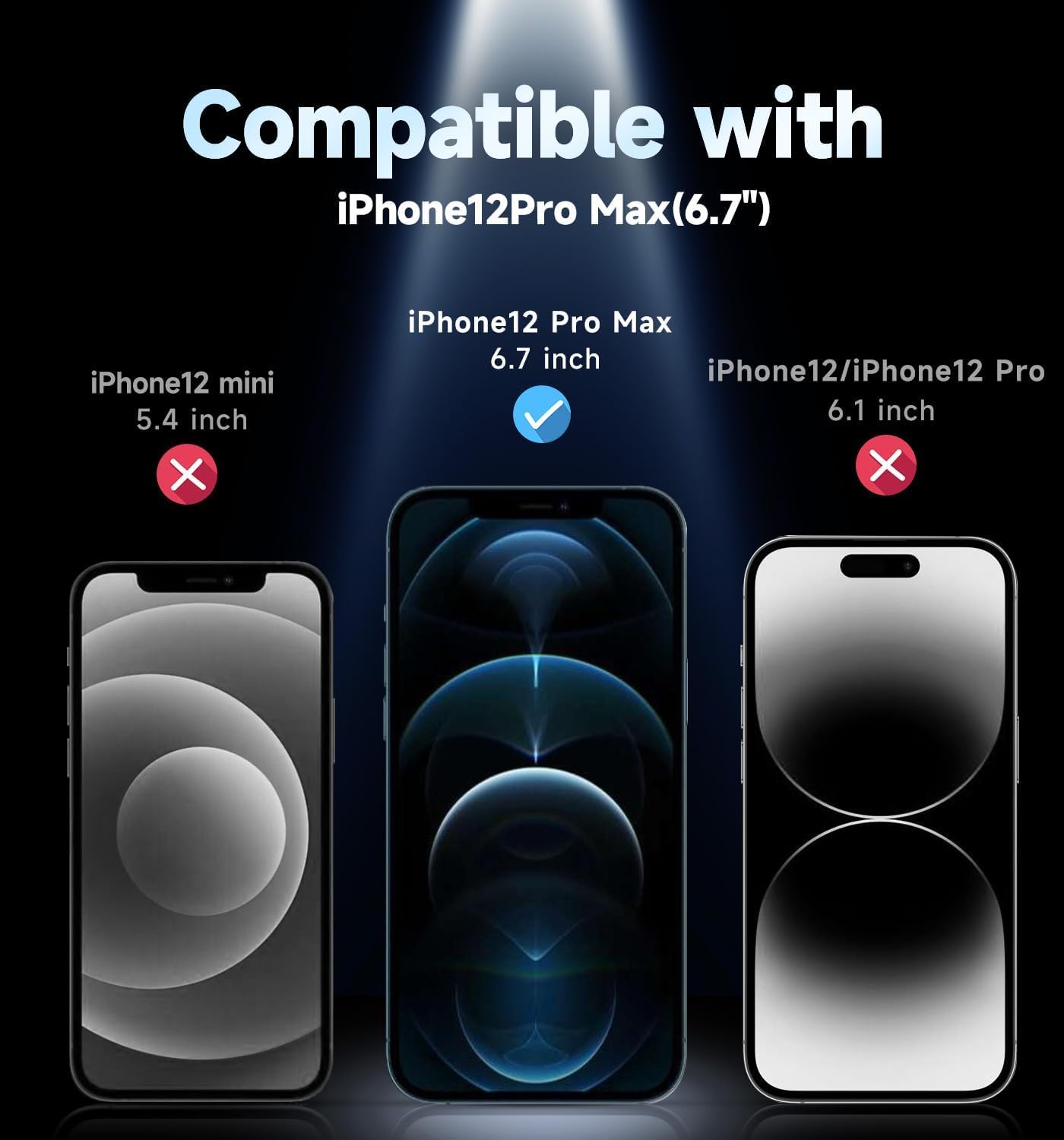MAGIC JOHN 2 Pack for iPhone 12 Pro Max Privacy Glass Screen Protector, Auto Dust-Elimination Installation, Bubble Free, Anti Spy, Easy Installation