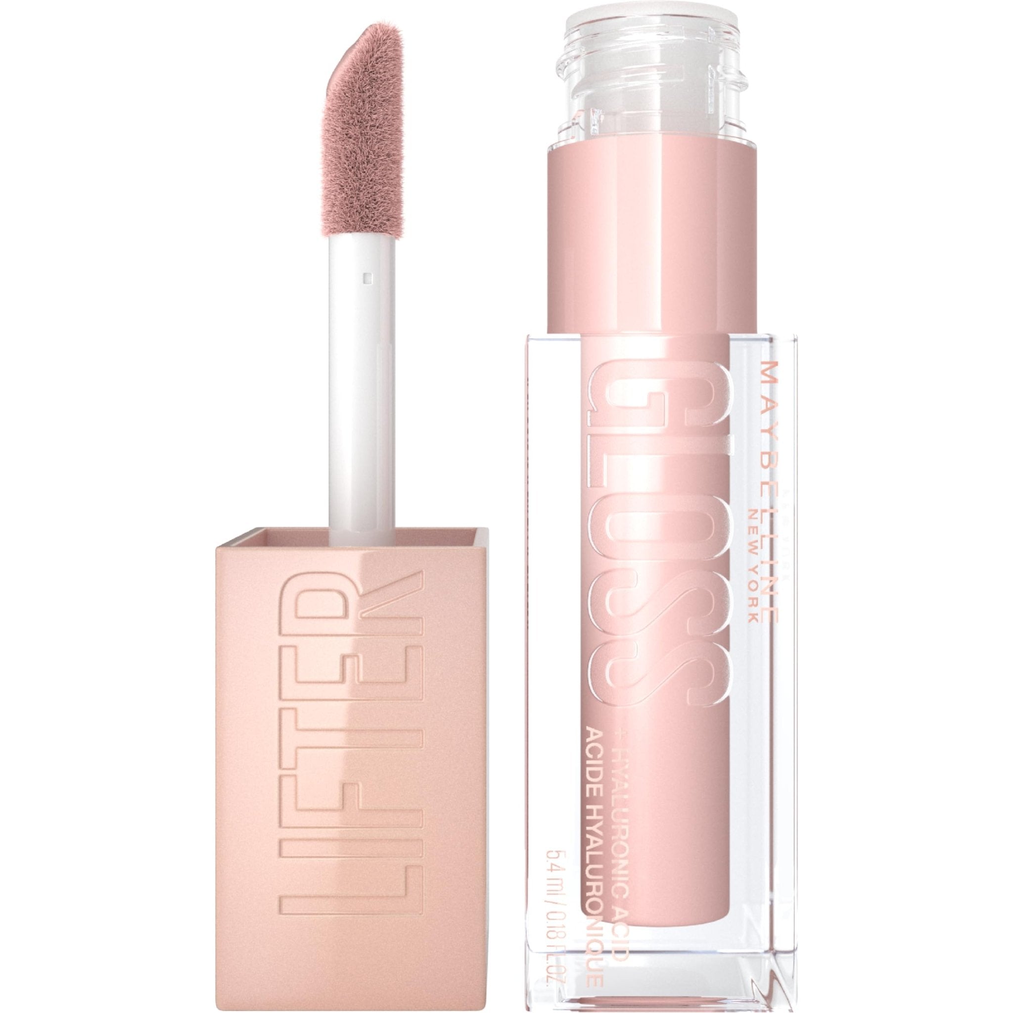 Maybelline Lifter Gloss, Hydrating Honey'd Lip Gloss with Hyaluronic Acid, High Shine for Plumper Looking Lips, Honey, 1 Count
