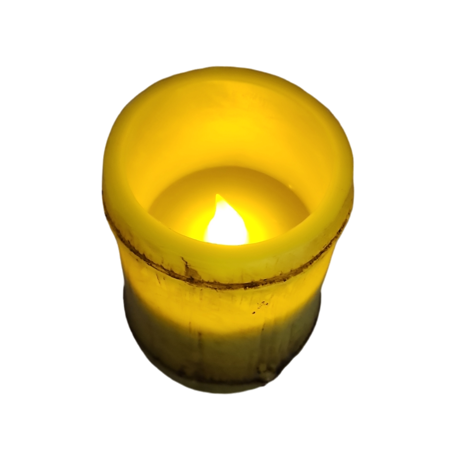 3X4 Carved Bamboo Texture Wax LED Candle