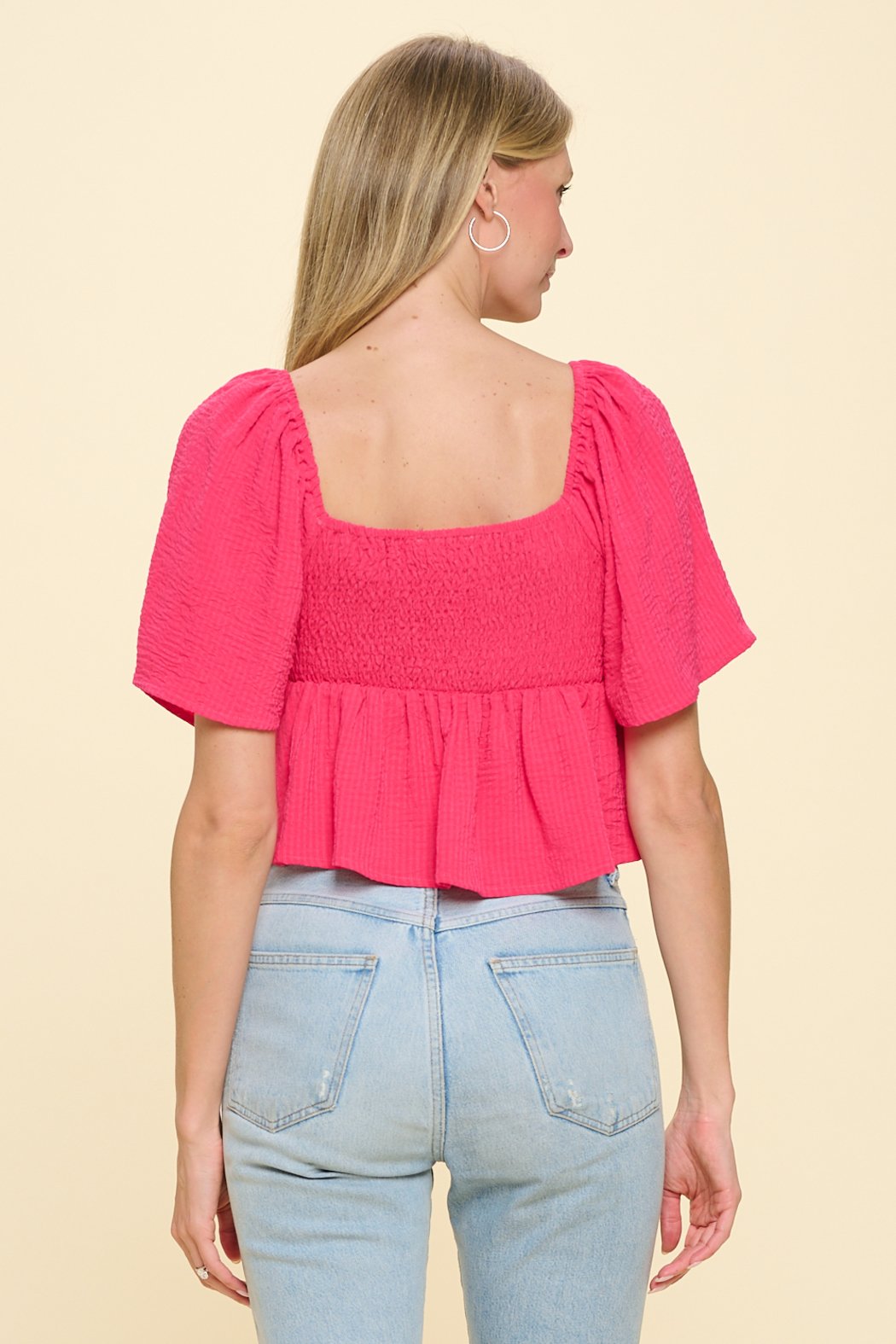 Shadow Stripe Fuchsia Alexis Crop Top