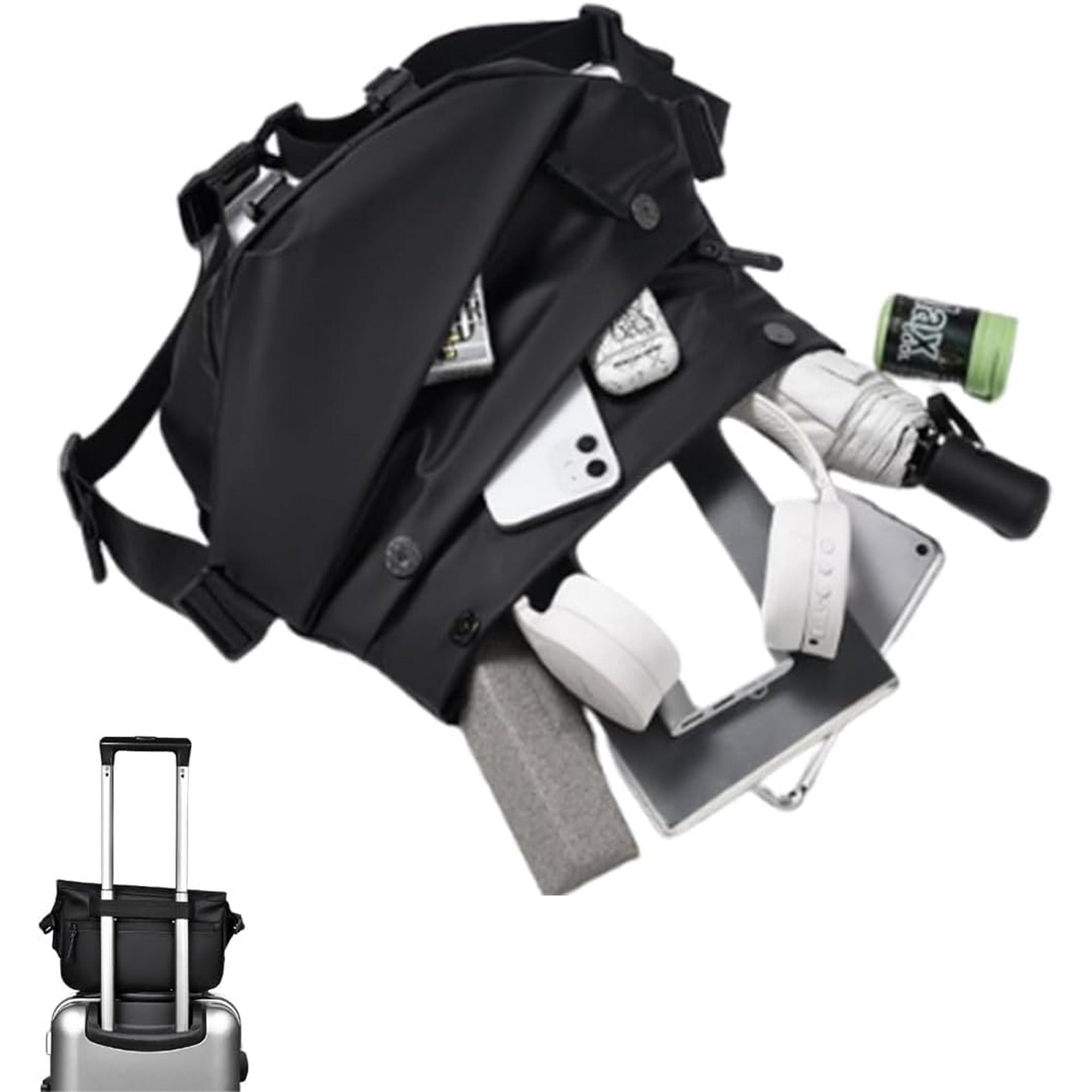 Mens Large Sling Bag Sling Bag Stylish Crossbody Bag,New Men's Crossbody Bags Fashion Waterproof Sports Bag (black)