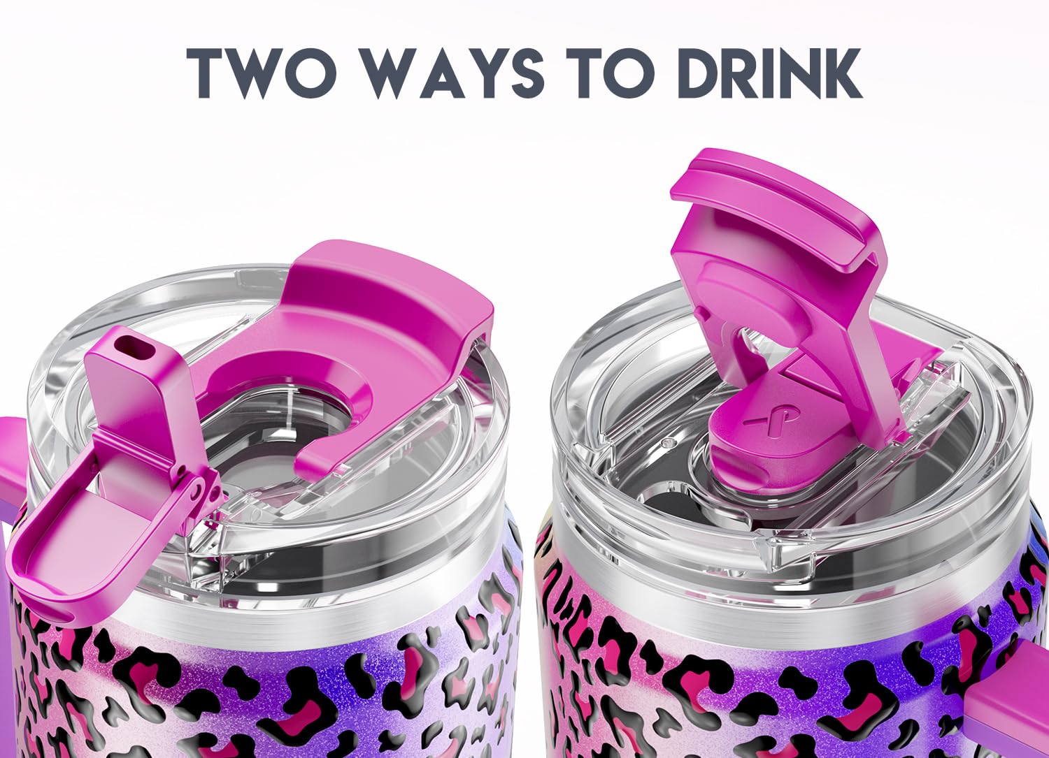 Meoky 40 oz Tumbler with Handle and Straw, Insulated Tumbler with Lid and Straw, Stainless Steel Travel Mug, Keeps Cold for 34 Hours, 100% Leak Proof, Fits in Car Cup Holder (Night)