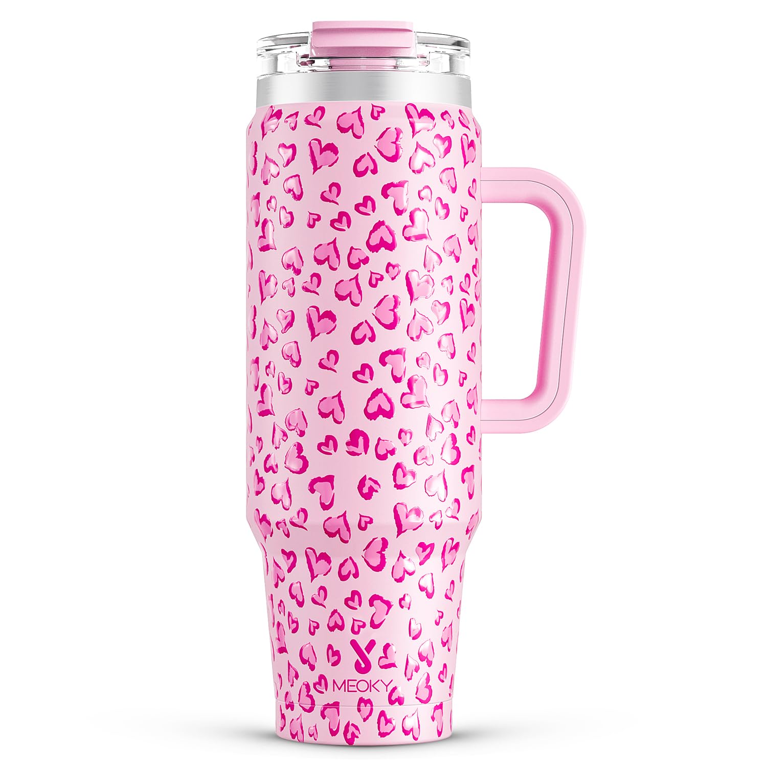 Meoky 40 oz Tumbler with Handle and Straw, Insulated Tumbler with Lid and Straw, Stainless Steel Travel Mug, Keeps Cold for 34 Hours, 100% Leak Proof, Fits in Car Cup Holder (Night)