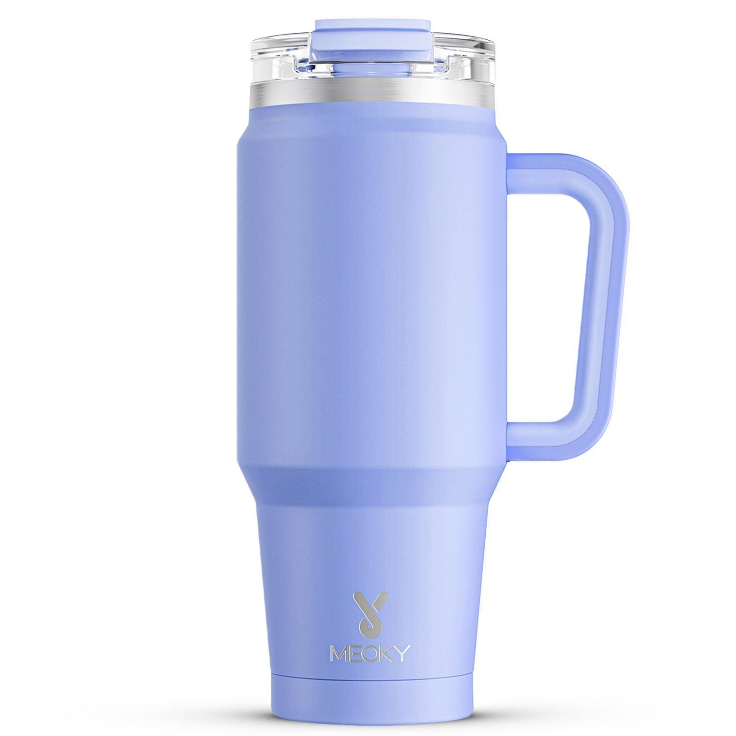 Meoky 40 oz Tumbler with Handle and Straw, Insulated Tumbler with Lid and Straw, Stainless Steel Travel Mug, Keeps Cold for 34 Hours, 100% Leak Proof, Fits in Car Cup Holder (Night)