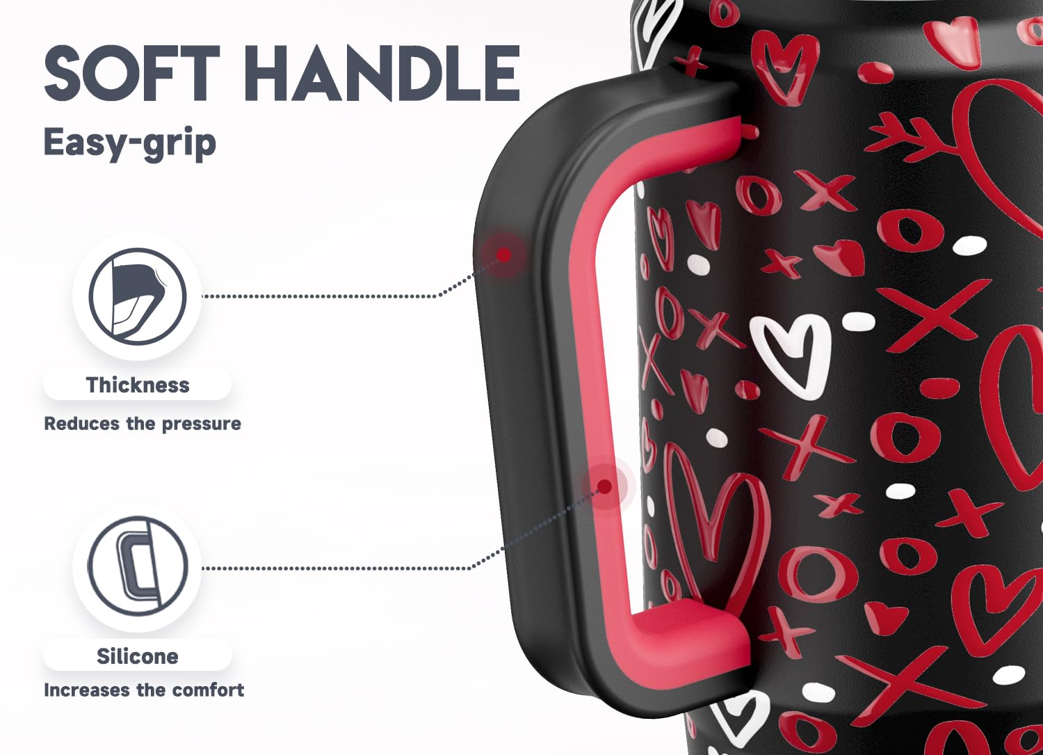 Meoky 40 oz Tumbler with Handle and Straw, Insulated Tumbler with Lid and Straw, Stainless Steel Travel Mug, Keeps Cold for 34 Hours, 100% Leak Proof, Fits in Car Cup Holder (Night)