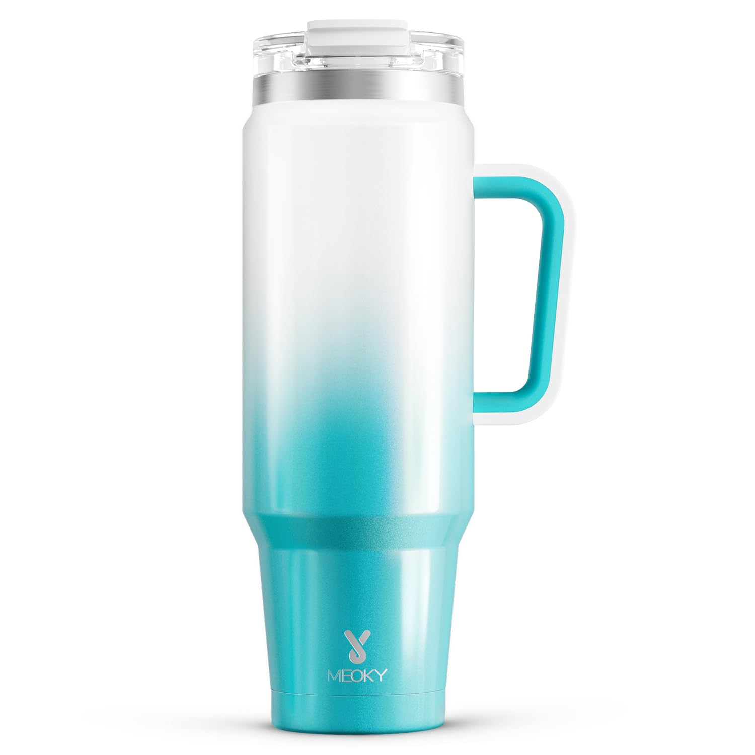 Meoky 40 oz Tumbler with Handle and Straw, Insulated Tumbler with Lid and Straw, Stainless Steel Travel Mug, Keeps Cold for 34 Hours, 100% Leak Proof, Fits in Car Cup Holder (Night)