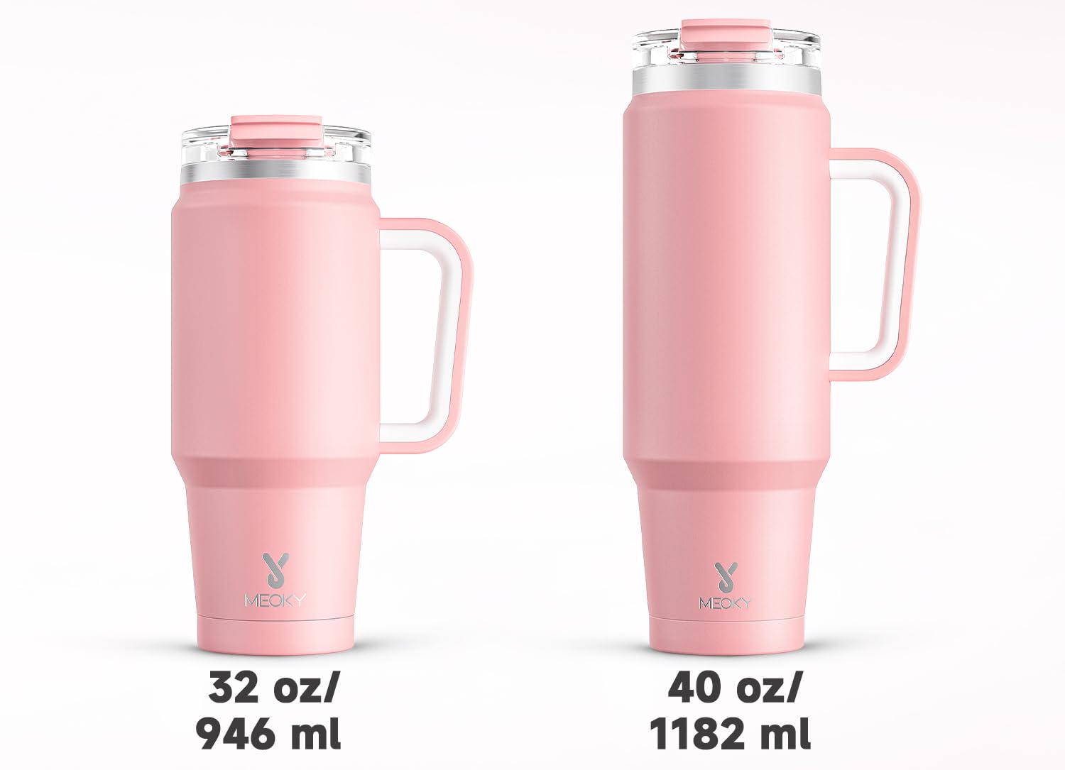 Meoky 40 oz Tumbler with Handle and Straw, Insulated Tumbler with Lid and Straw, Stainless Steel Travel Mug, Keeps Cold for 34 Hours, 100% Leak Proof, Fits in Car Cup Holder (Night)