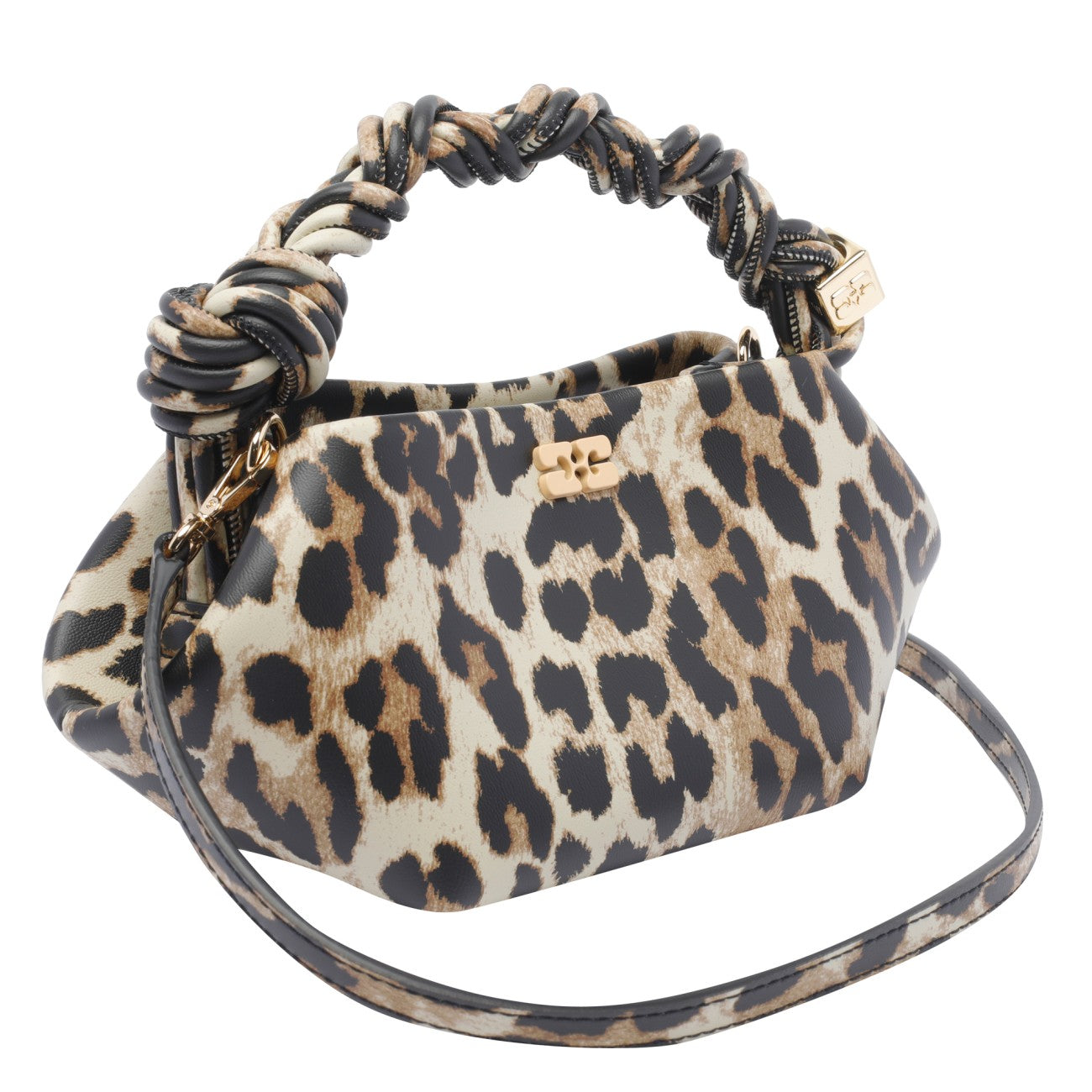 Ganni Women Mini Leopard Bou Handbag
