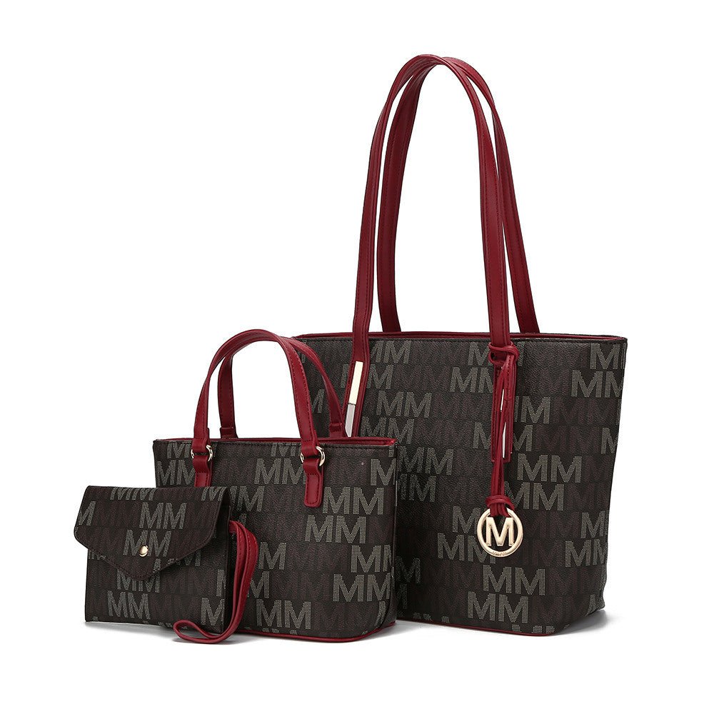 MKF Collection Aylet M Tote with Mini Handbag and Wristlet Pouch by Mia Made of high-quality vegan leather