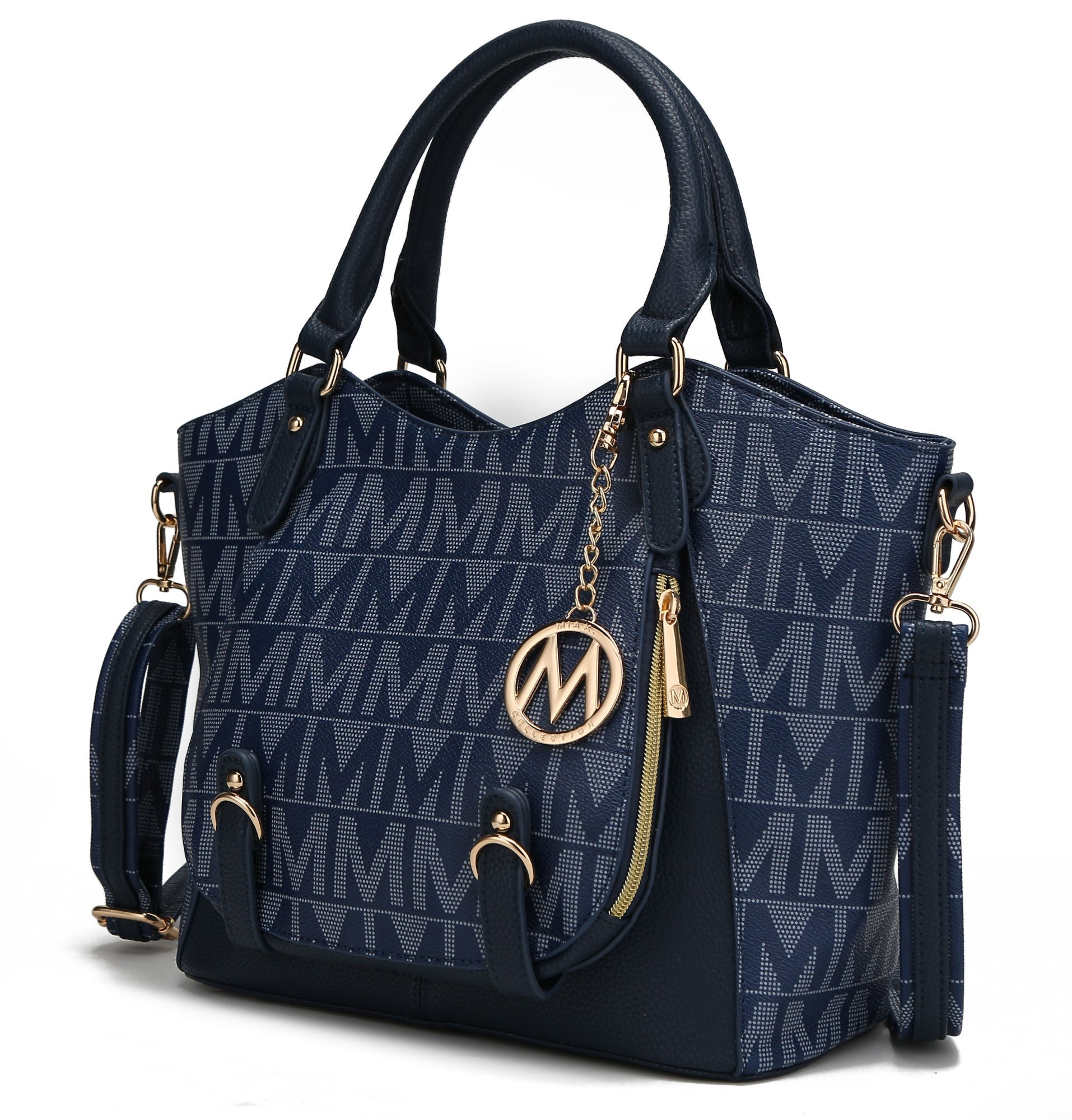 MKF Collection Fula Signature Satchel Bag by Mia Made of high-quality vegan leather