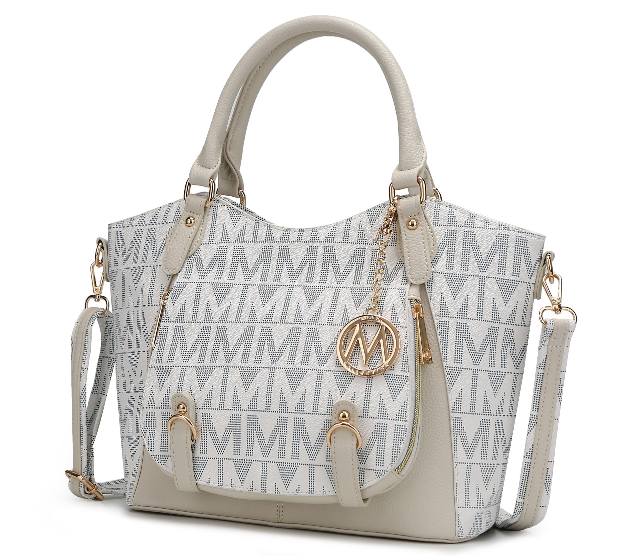 MKF Collection Fula Signature Satchel Bag by Mia Made of high-quality vegan leather