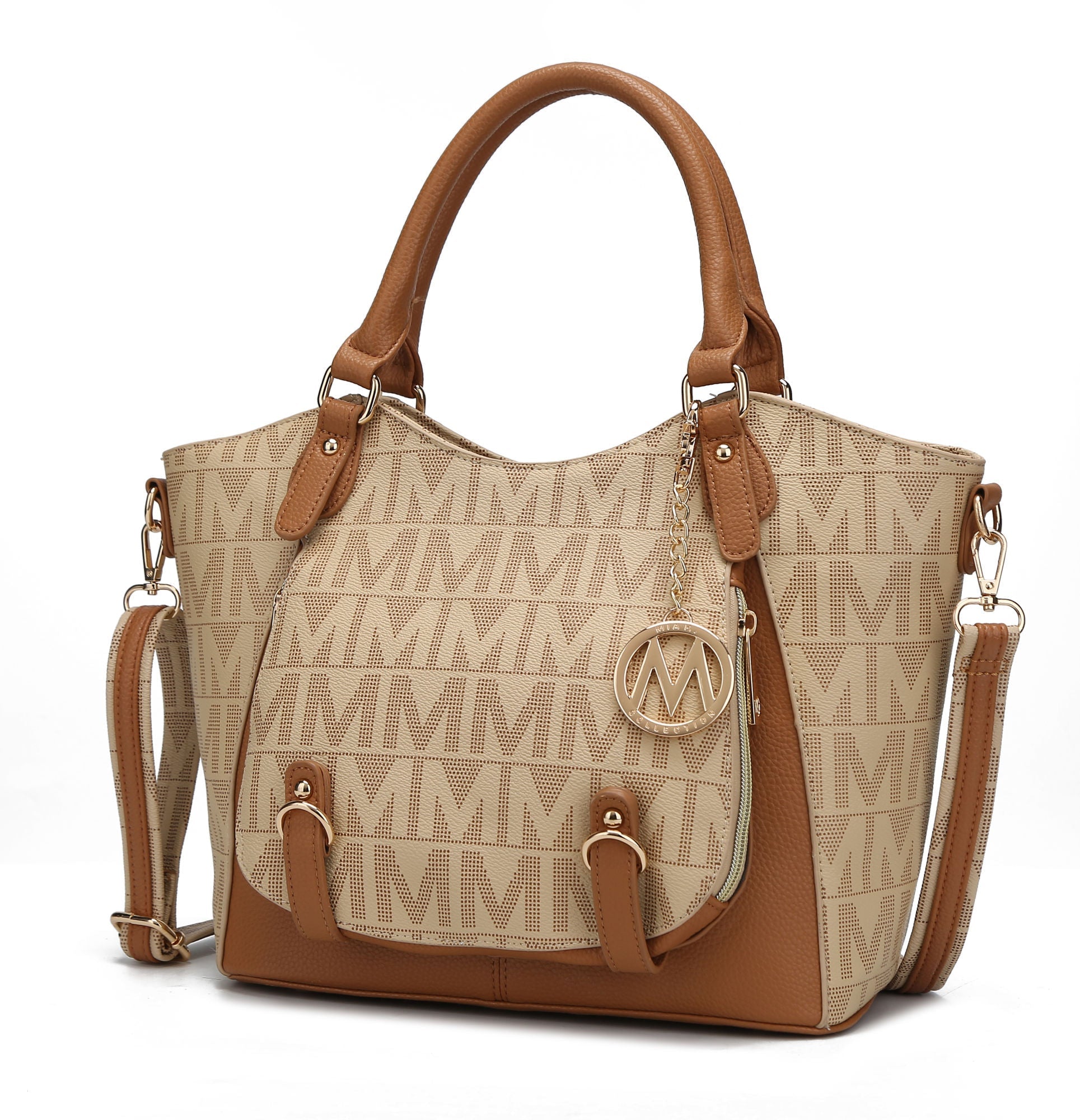 MKF Collection Fula Signature Satchel Bag by Mia Made of high-quality vegan leather