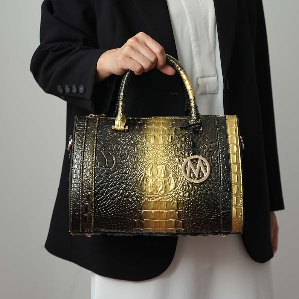 MKF Collection Usal Croc-Embossed Satchel Women's Bag by Mia K