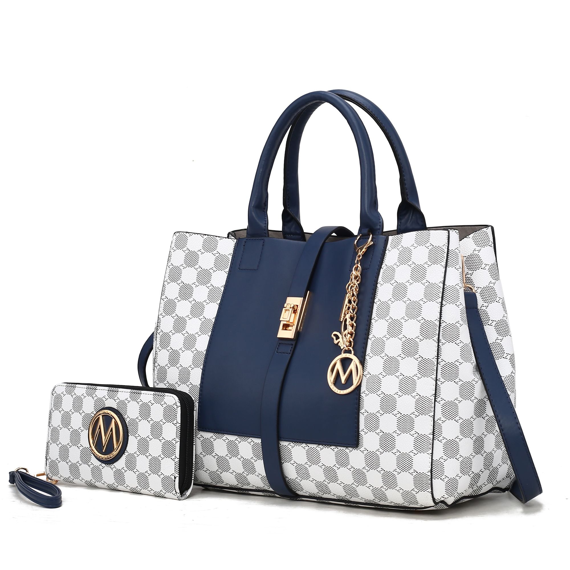 MKF Collection Women's Tote bag with Wristlet Wallet , Vegan Leather Satchel bag Handbag purse Set Crossbody bag by Mia K