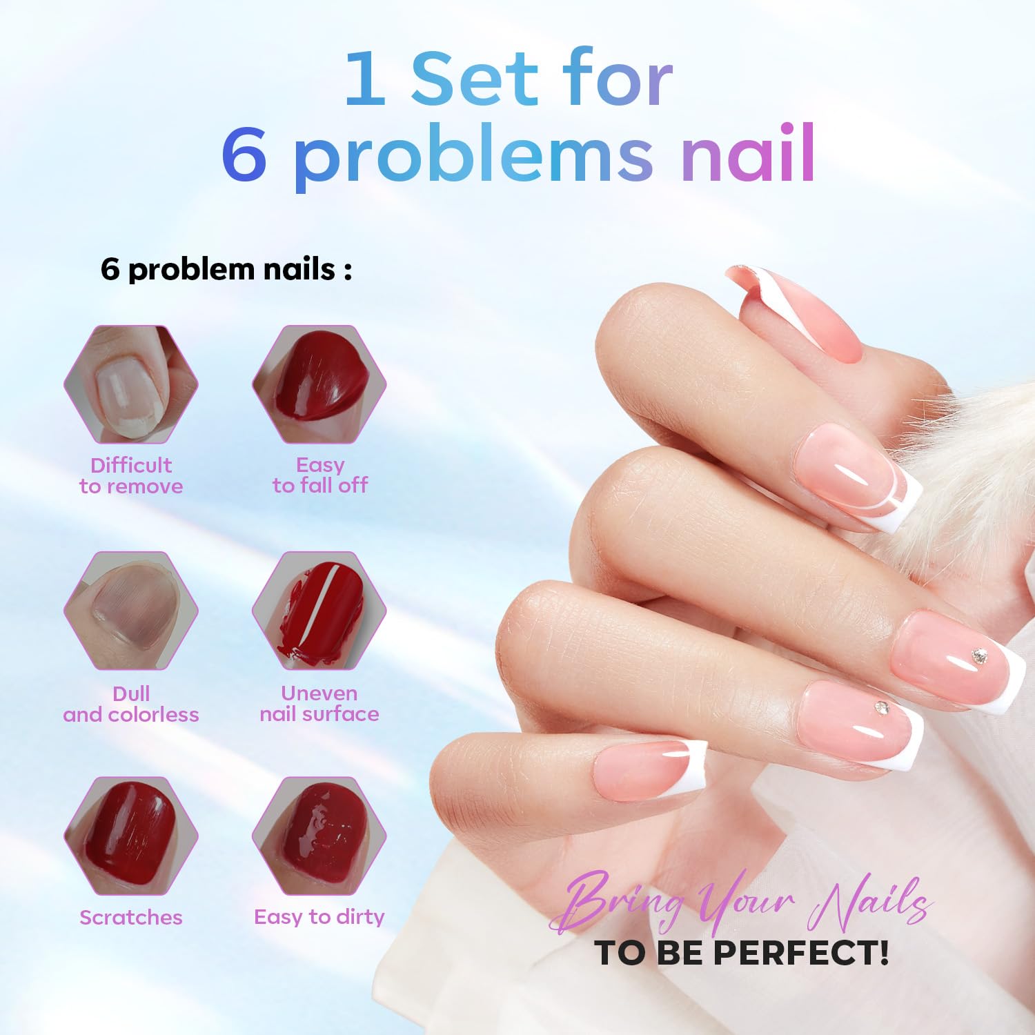 modelones Gel Top Coat, 15 ml 2025 Upgrade Super Shiny Base and Top Coat Set, Soak Off Nail Lamp Acid Free No Wipe Clear Base Top Gel Nail Polish