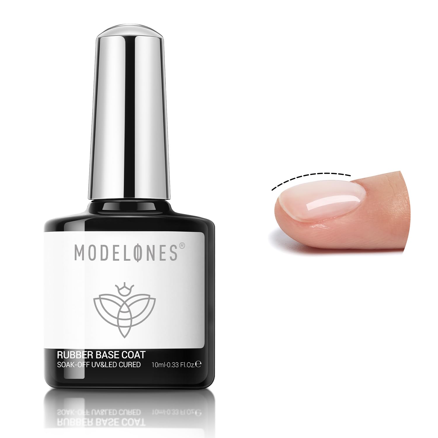 modelones Gel Top Coat, 15 ml 2025 Upgrade Super Shiny Base and Top Coat Set, Soak Off Nail Lamp Acid Free No Wipe Clear Base Top Gel Nail Polish