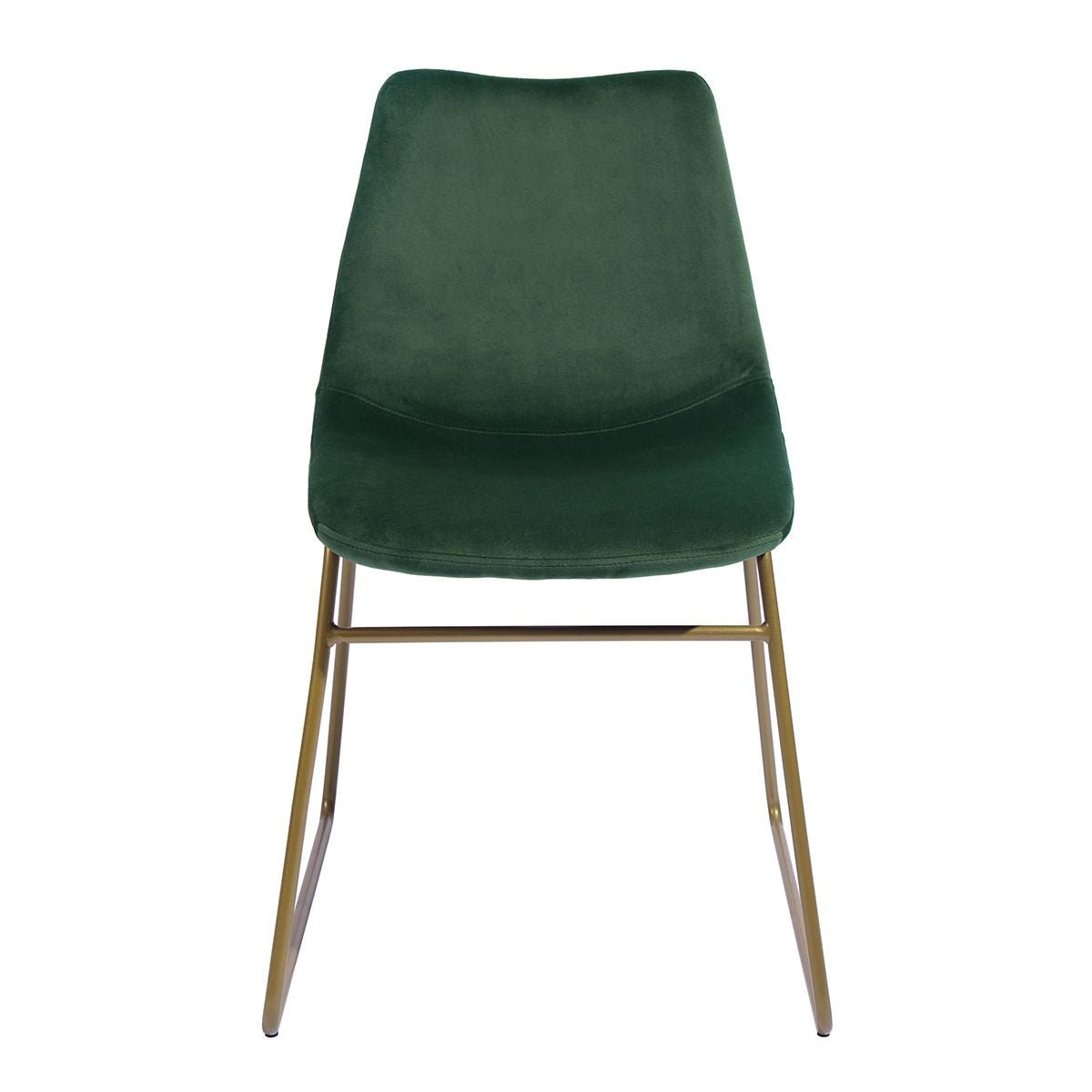 Modern Dining Chairs Set of 2; Velvet Upholstered Side Chairs with Golden Metal Legs for Dining Room Furniture