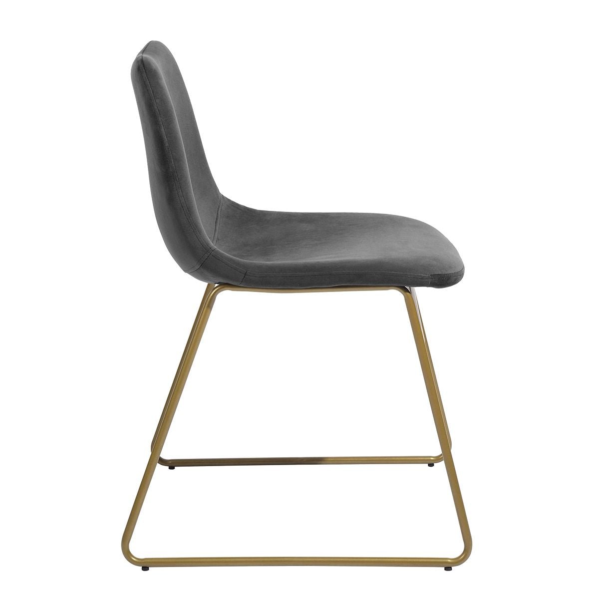 Modern Dining Chairs Set of 2; Velvet Upholstered Side Chairs with Golden Metal Legs for Dining Room Furniture