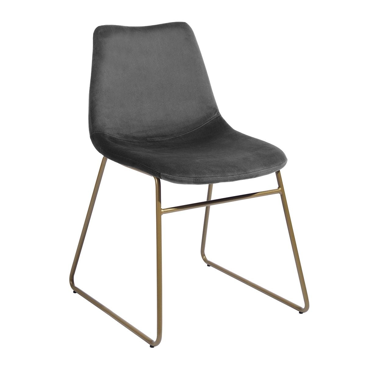 Modern Dining Chairs Set of 2; Velvet Upholstered Side Chairs with Golden Metal Legs for Dining Room Furniture