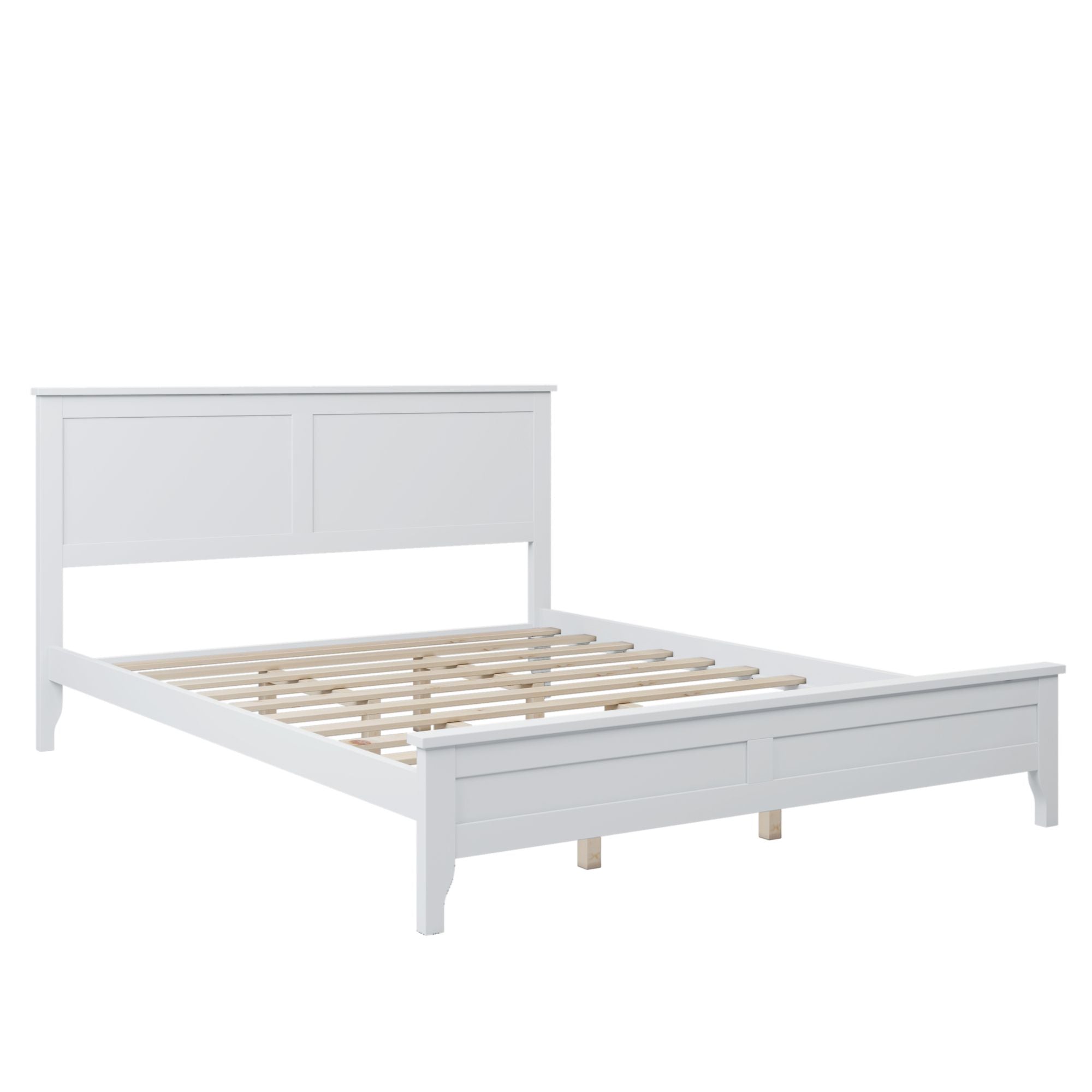 Modern White Solid Wood Queen Platform Bed (old sku:WF283525AAK)