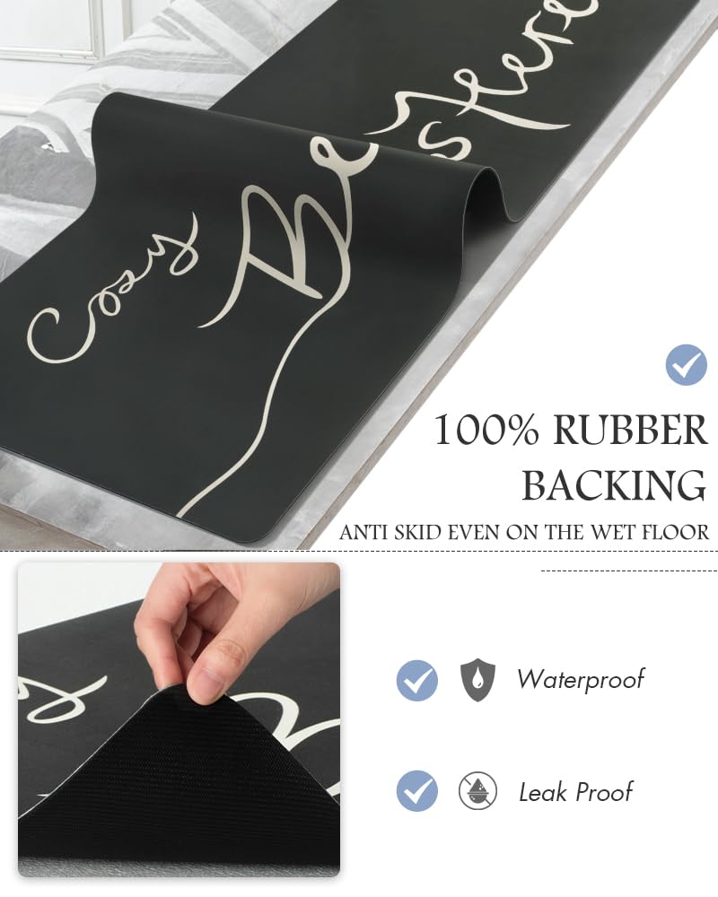 MontVoo-Bath Mat-Bathroom Mat Rug Non Slip Super Absorbent Stain Resistant Quick Dry Thin Bathroom Rug-Bath Mats for Bathroom Floor Bathtub Vanity-Bathmat Bath Rug Easy Care-17"x27" Grey