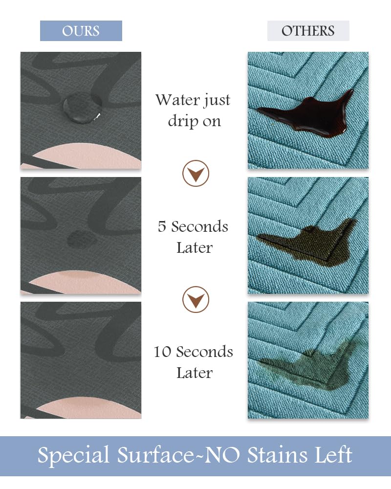 MontVoo-Bath Mat-Bathroom Mat Rug Non Slip Super Absorbent Stain Resistant Quick Dry Thin Bathroom Rug-Bath Mats for Bathroom Floor Bathtub Vanity-Bathmat Bath Rug Easy Care-17"x27" Grey