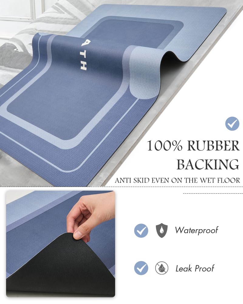 MontVoo-Bath Mat-Bathroom Mat Rug Non Slip Super Absorbent Stain Resistant Quick Dry Thin Bathroom Rug-Bath Mats for Bathroom Floor Bathtub Vanity-Bathmat Bath Rug Easy Care-17"x27" Grey