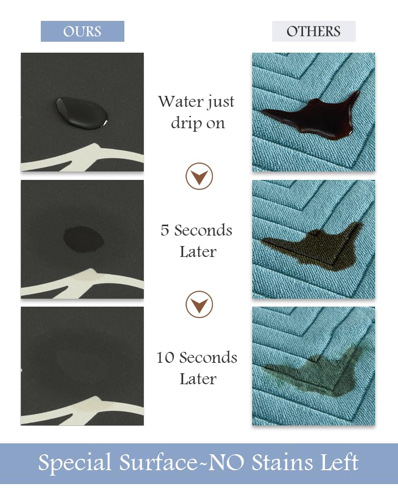 MontVoo-Bath Mat-Bathroom Mat Rug Non Slip Super Absorbent Stain Resistant Quick Dry Thin Bathroom Rug-Bath Mats for Bathroom Floor Bathtub Vanity-Bathmat Bath Rug Easy Care-17"x27" Grey