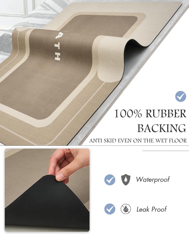 MontVoo-Bath Mat-Bathroom Mat Rug Non Slip Super Absorbent Stain Resistant Quick Dry Thin Bathroom Rug-Bath Mats for Bathroom Floor Bathtub Vanity-Bathmat Bath Rug Easy Care-17"x27" Grey