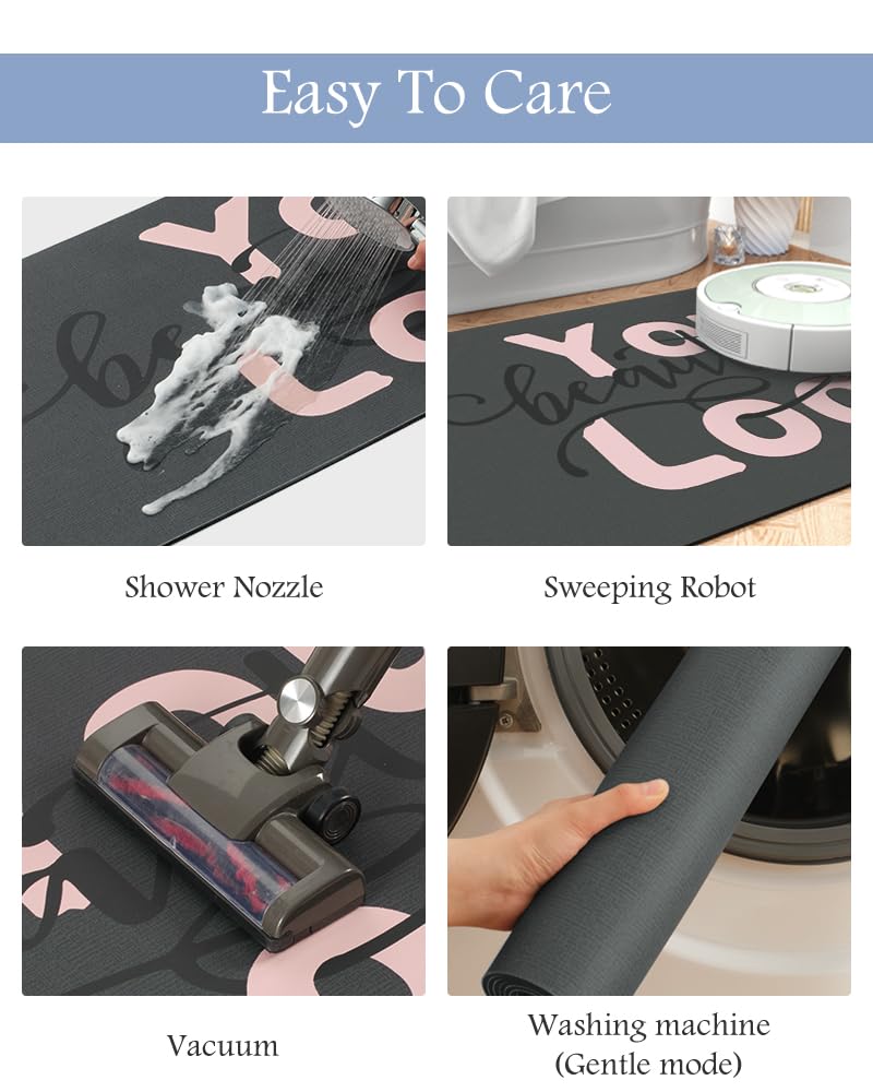 MontVoo-Bath Mat-Bathroom Mat Rug Non Slip Super Absorbent Stain Resistant Quick Dry Thin Bathroom Rug-Bath Mats for Bathroom Floor Bathtub Vanity-Bathmat Bath Rug Easy Care-17"x27" Grey