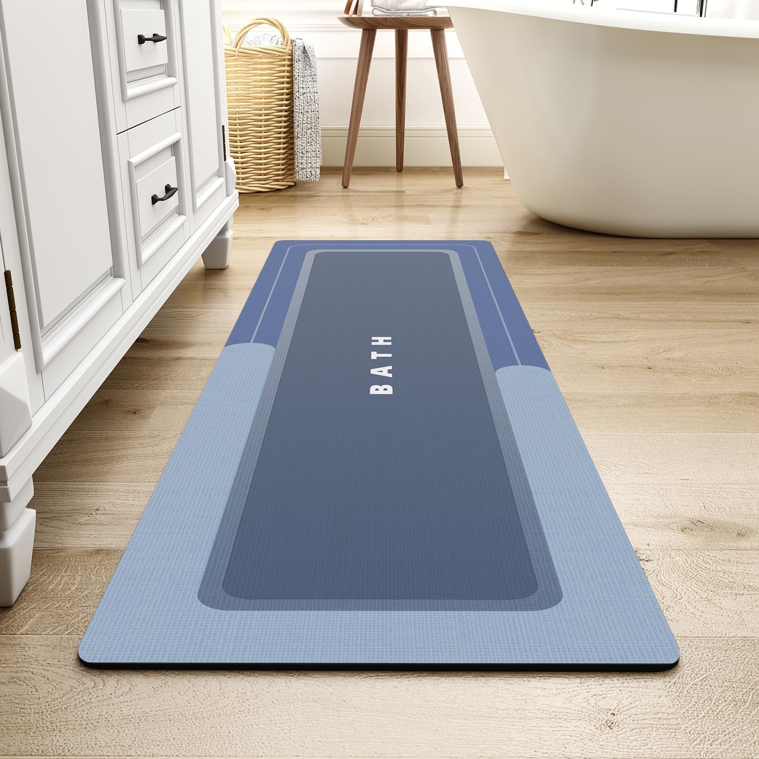 MontVoo-Bath Mat-Bathroom Mat Rug Non Slip Super Absorbent Stain Resistant Quick Dry Thin Bathroom Rug-Bath Mats for Bathroom Floor Bathtub Vanity-Bathmat Bath Rug Easy Care-17"x27" Grey