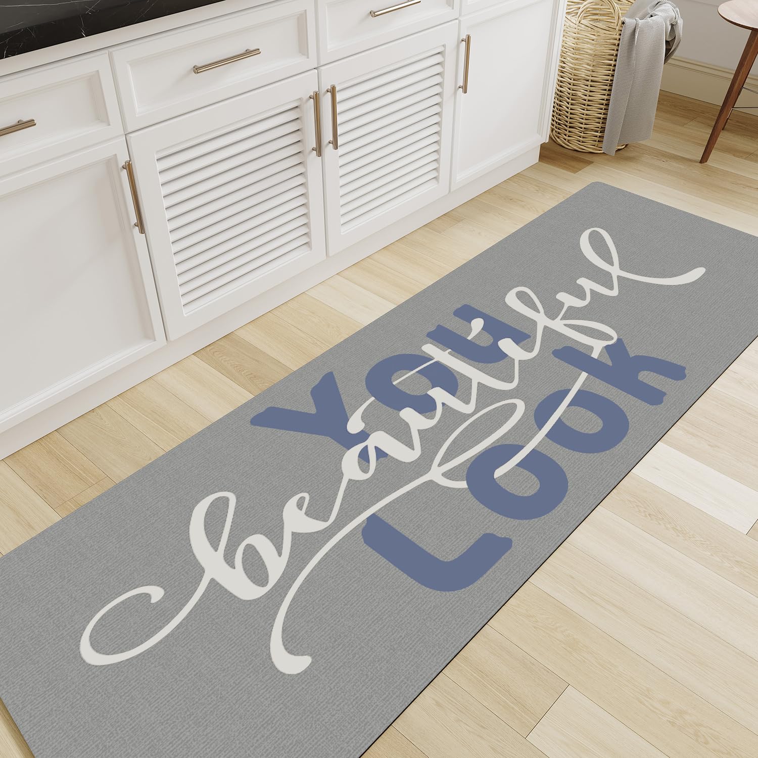 MontVoo-Bath Mat-Bathroom Mat Rug Non Slip Super Absorbent Stain Resistant Quick Dry Thin Bathroom Rug-Bath Mats for Bathroom Floor Bathtub Vanity-Bathmat Bath Rug Easy Care-17"x27" Grey