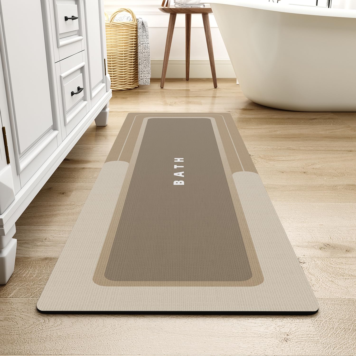 MontVoo-Bath Mat-Bathroom Mat Rug Non Slip Super Absorbent Stain Resistant Quick Dry Thin Bathroom Rug-Bath Mats for Bathroom Floor Bathtub Vanity-Bathmat Bath Rug Easy Care-17"x27" Grey