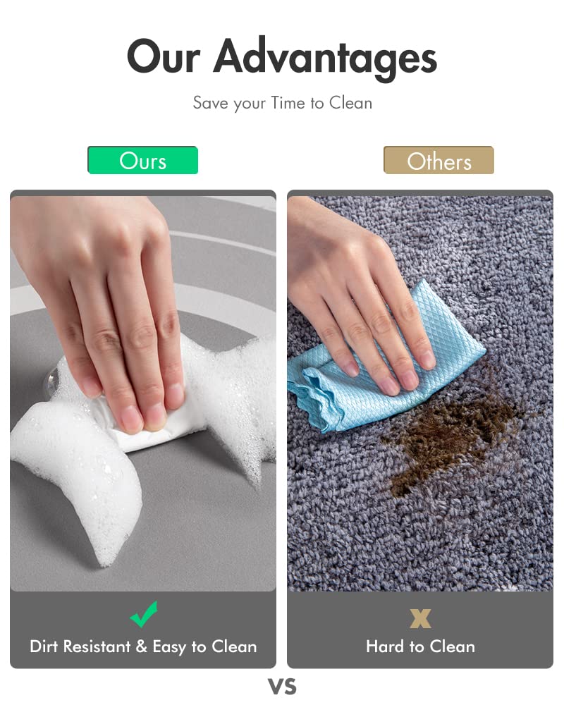 MontVoo Bath Mat - Non Slip, Quick Dry, Stain Resistant Bath Mat Rug for Bathroom Floor - Easy Care Shower Rug for Outside Bathtub - 17"x27" Darkgrey