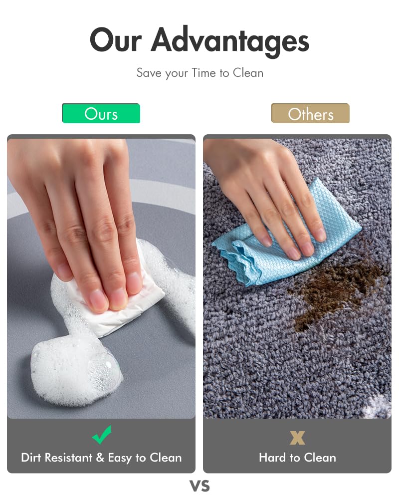 MontVoo Bath Mat - Non Slip, Quick Dry, Stain Resistant Bath Mat Rug for Bathroom Floor - Easy Care Shower Rug for Outside Bathtub - 17"x27" Darkgrey