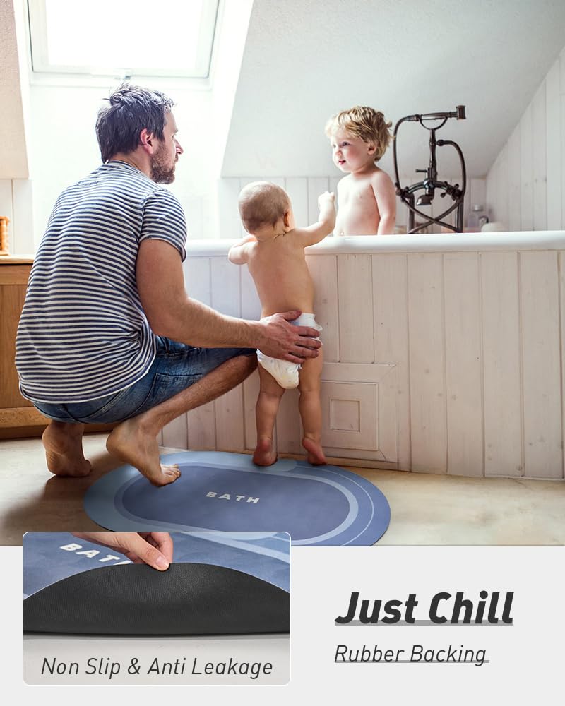 MontVoo Bath Mat - Non Slip, Quick Dry, Stain Resistant Bath Mat Rug for Bathroom Floor - Easy Care Shower Rug for Outside Bathtub - 17"x27" Darkgrey