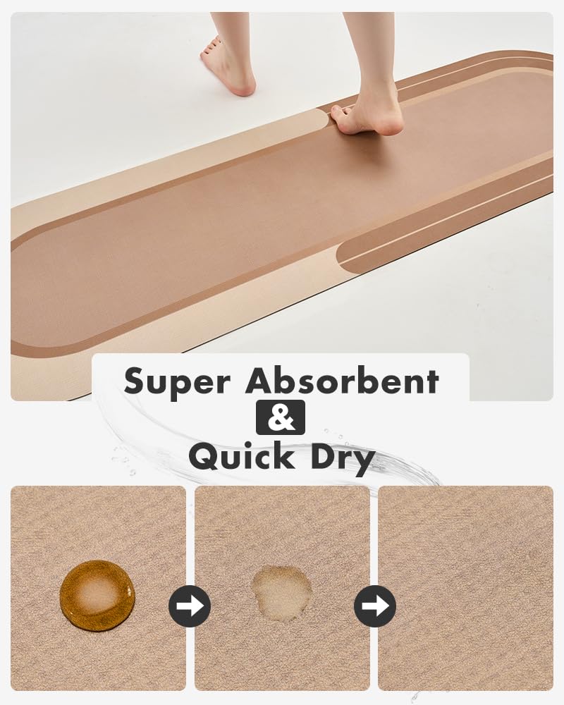 MontVoo Bath Mat - Non Slip, Quick Dry, Stain Resistant Bath Mat Rug for Bathroom Floor - Easy Care Shower Rug for Outside Bathtub - 17"x27" Darkgrey