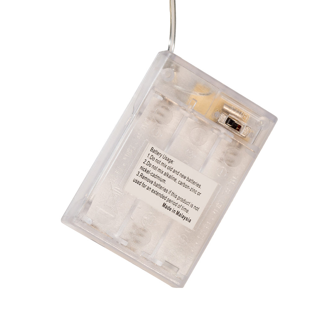 100-Light Battery Operated Warm White Fairy Silver Wire Lights