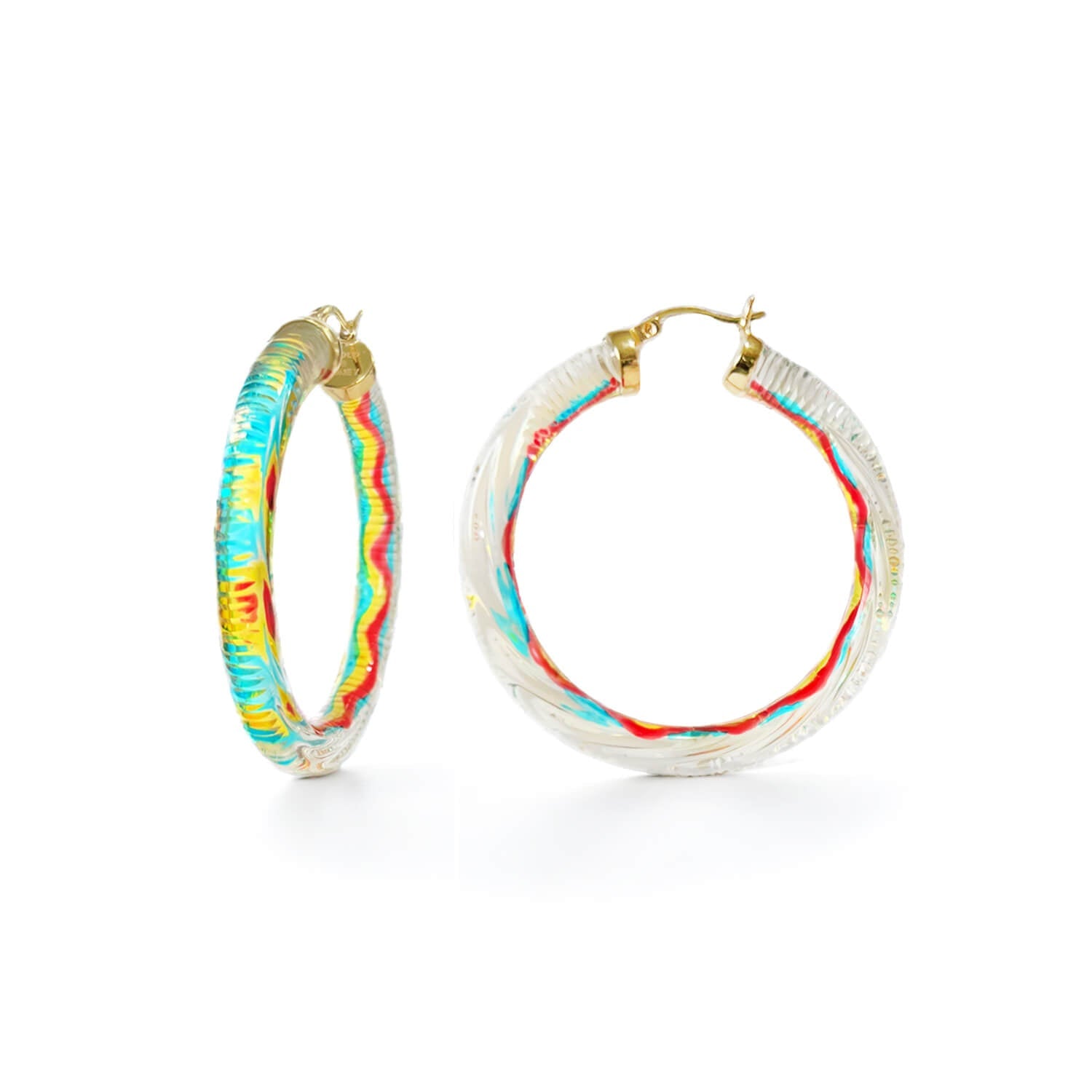 Ombre Painted INSTYLE Lucite Hoop Earrings