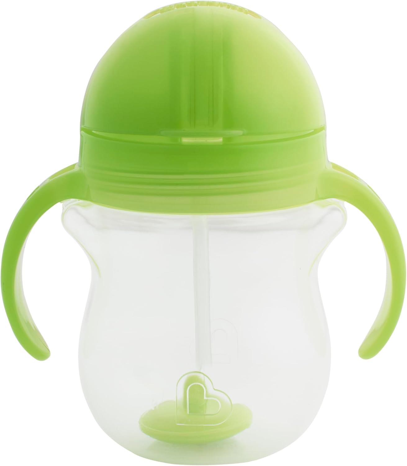 Munchkin Any Angle Sippy Cups for Toddlers, Spill Proof Weighted Straw Cup with Transition Handles for Babies 6 Months and Up, 2 Pack, Blue/Green