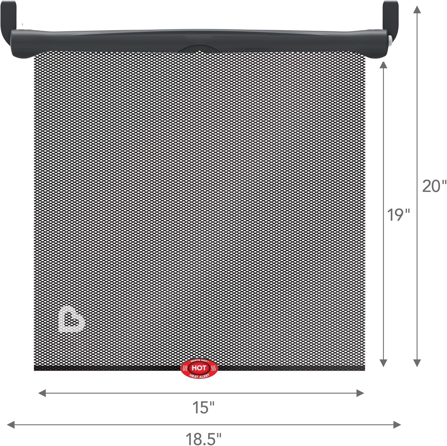 Munchkin Brica Sun Safety Car Window Shade with Heat Alert, Helps Block UVA/UVB Rays, 2 Pack, Black