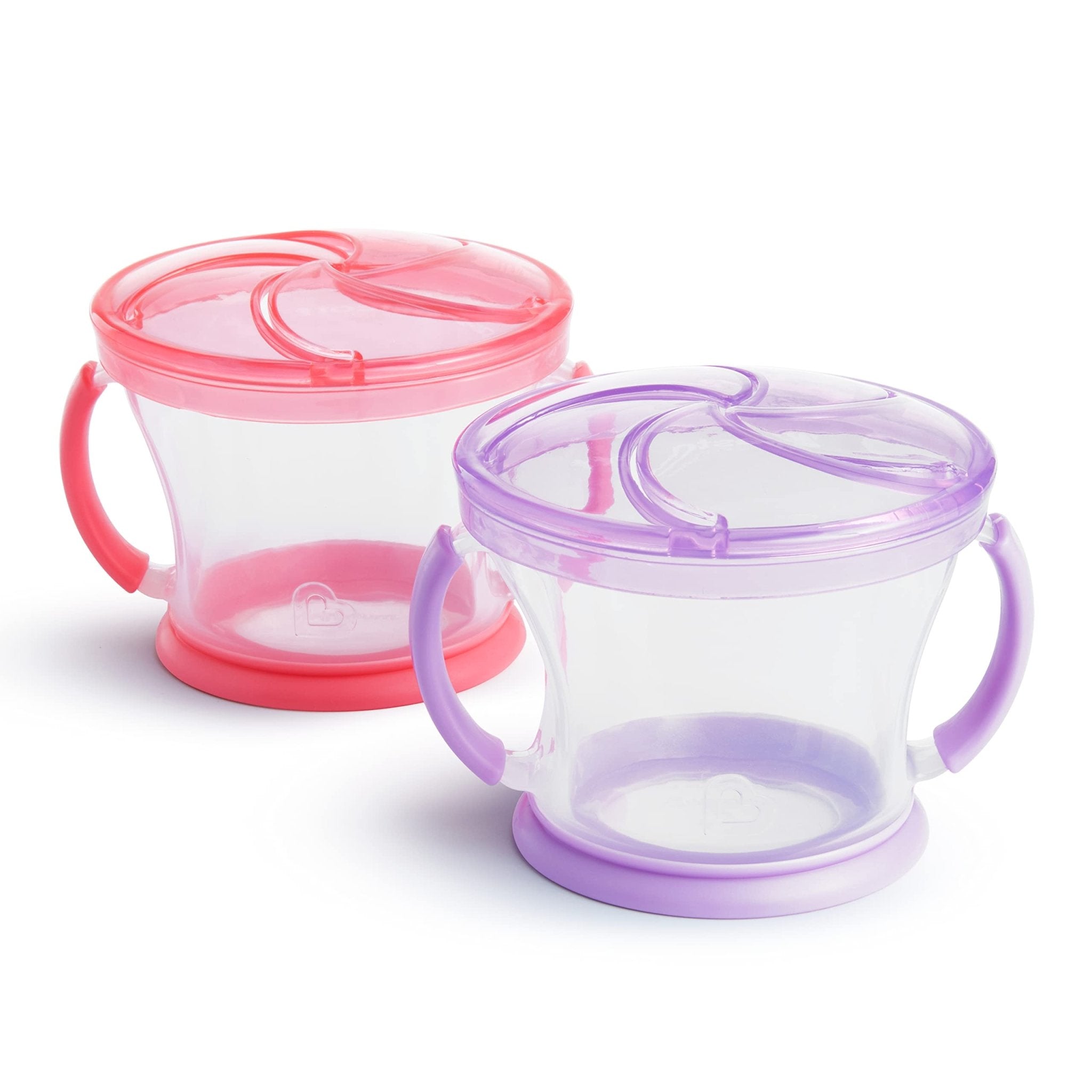 Munchkin Snack Catcher Toddler Snack Cups, No Spill, 2 Pack, Blue/Green