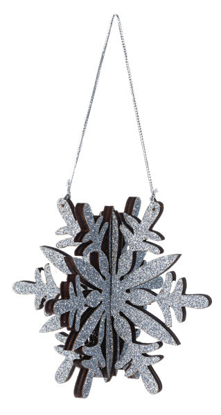 Wooden Snowflake Ornament -