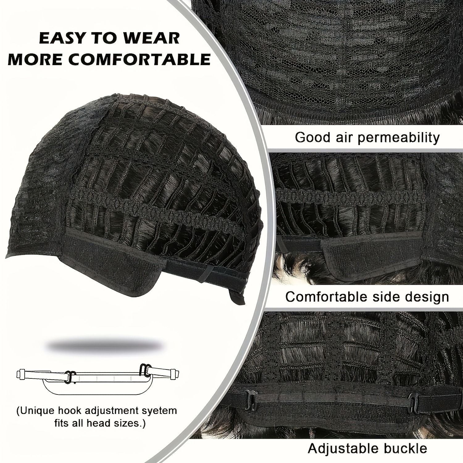 Natural Black Short Pixie Cut Wigs For Black Women Curly Hair Wigs Replacement Short Black Layered Pixie Wigs With Bangs Wigs For Black Women (Natural Black)