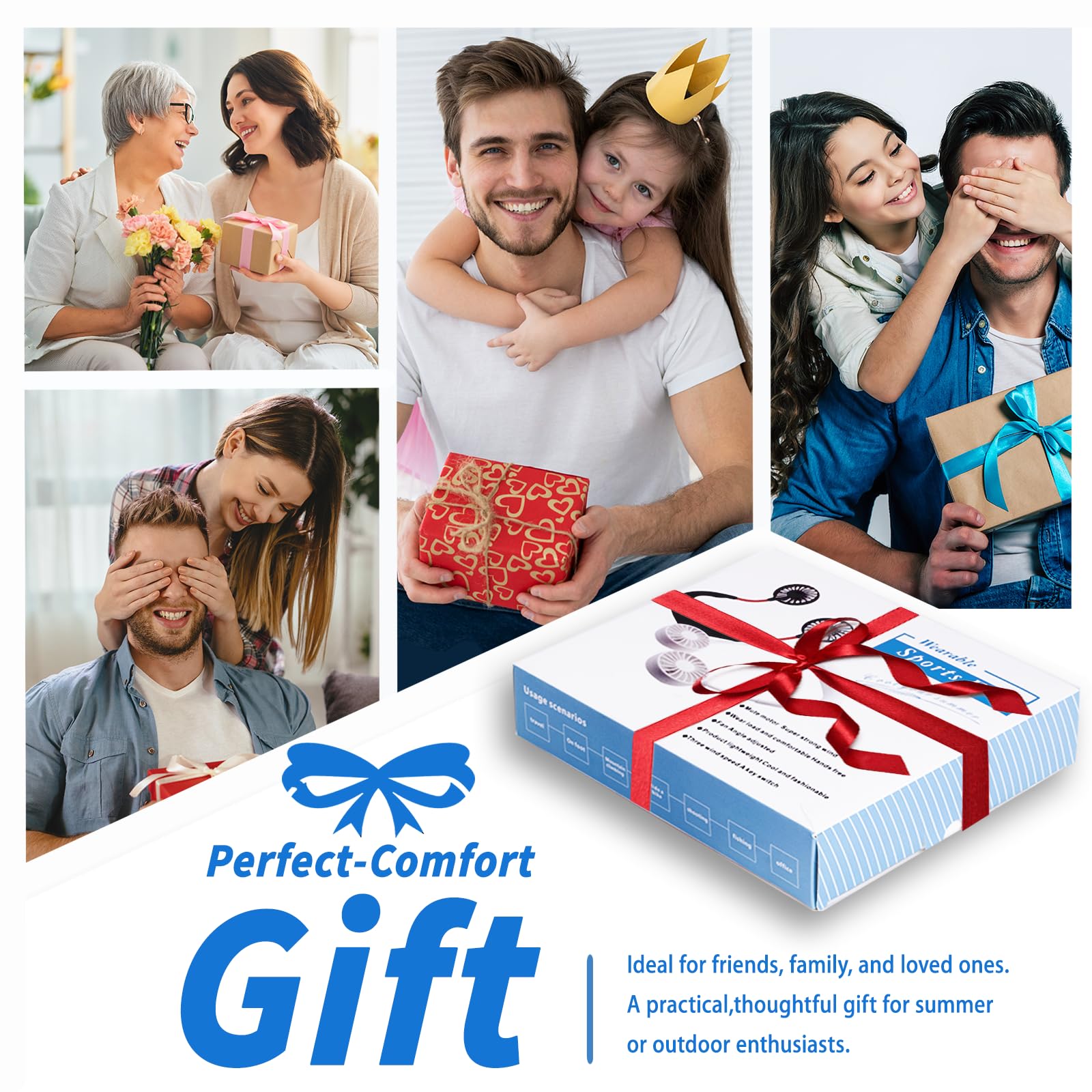 Neck Fan Portable Rechargeable: Personal Cooling Wearable Fan Around your Neck that Blow Cold Air for Men Women - Usb Should Fan Battery Operated for Travel and Outdoor Sports