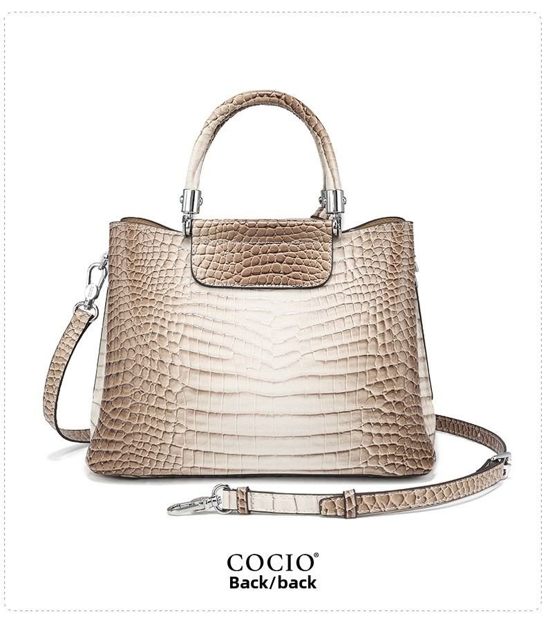 New Himalayan White Handbag Premium Texture Crocodile Cross Border Women's Bag Multi Compartment Women's Bag