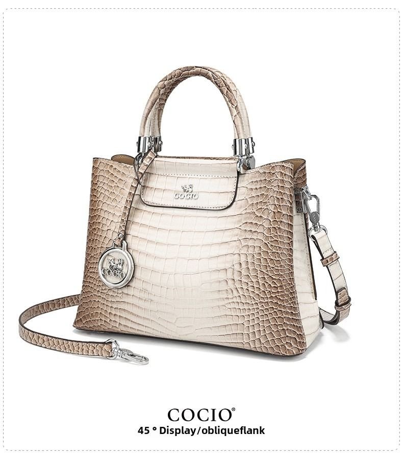 New Himalayan White Handbag Premium Texture Crocodile Cross Border Women's Bag Multi Compartment Women's Bag