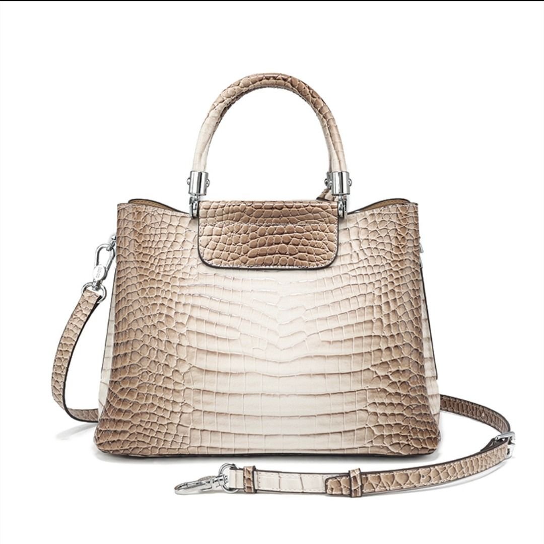 New Himalayan White Handbag Premium Texture Crocodile Cross Border Women's Bag Multi Compartment Women's Bag