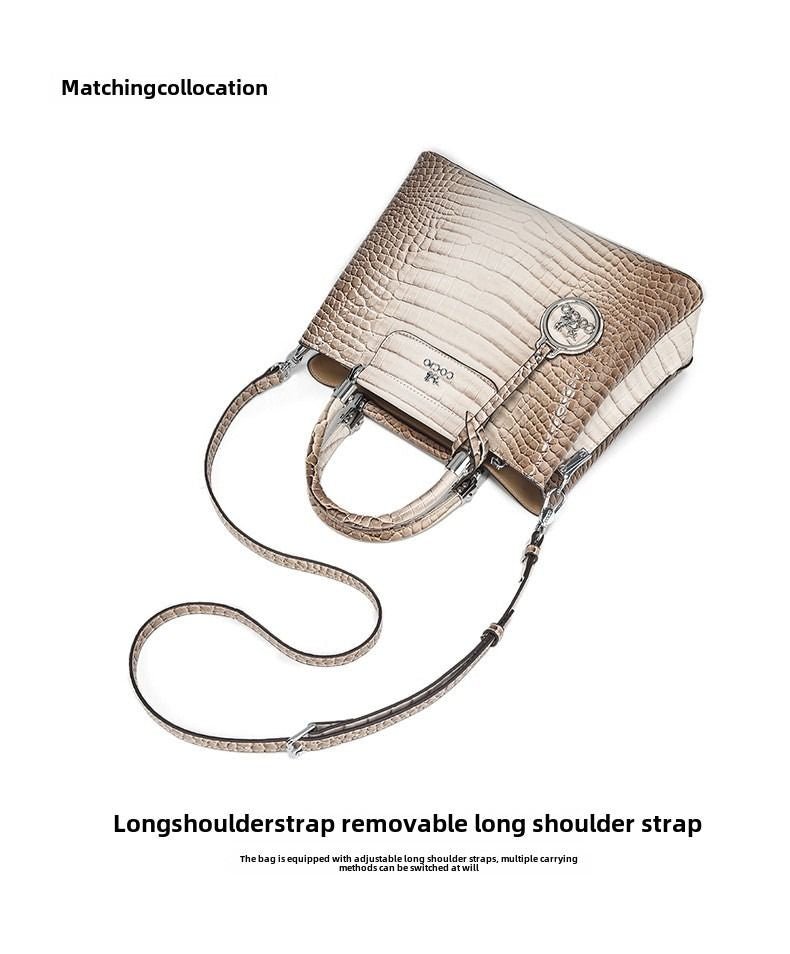 New Himalayan White Handbag Premium Texture Crocodile Cross Border Women's Bag Multi Compartment Women's Bag