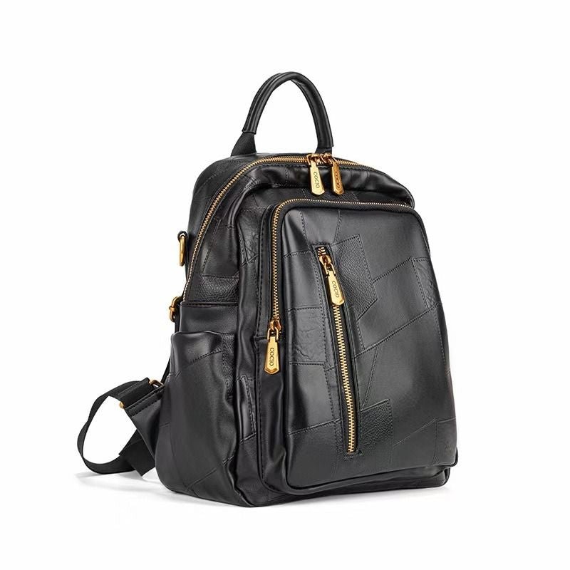 New lychee pattern splicing shoulder bag fashion simple versatile backpack multifunctional travel bag cross-border models